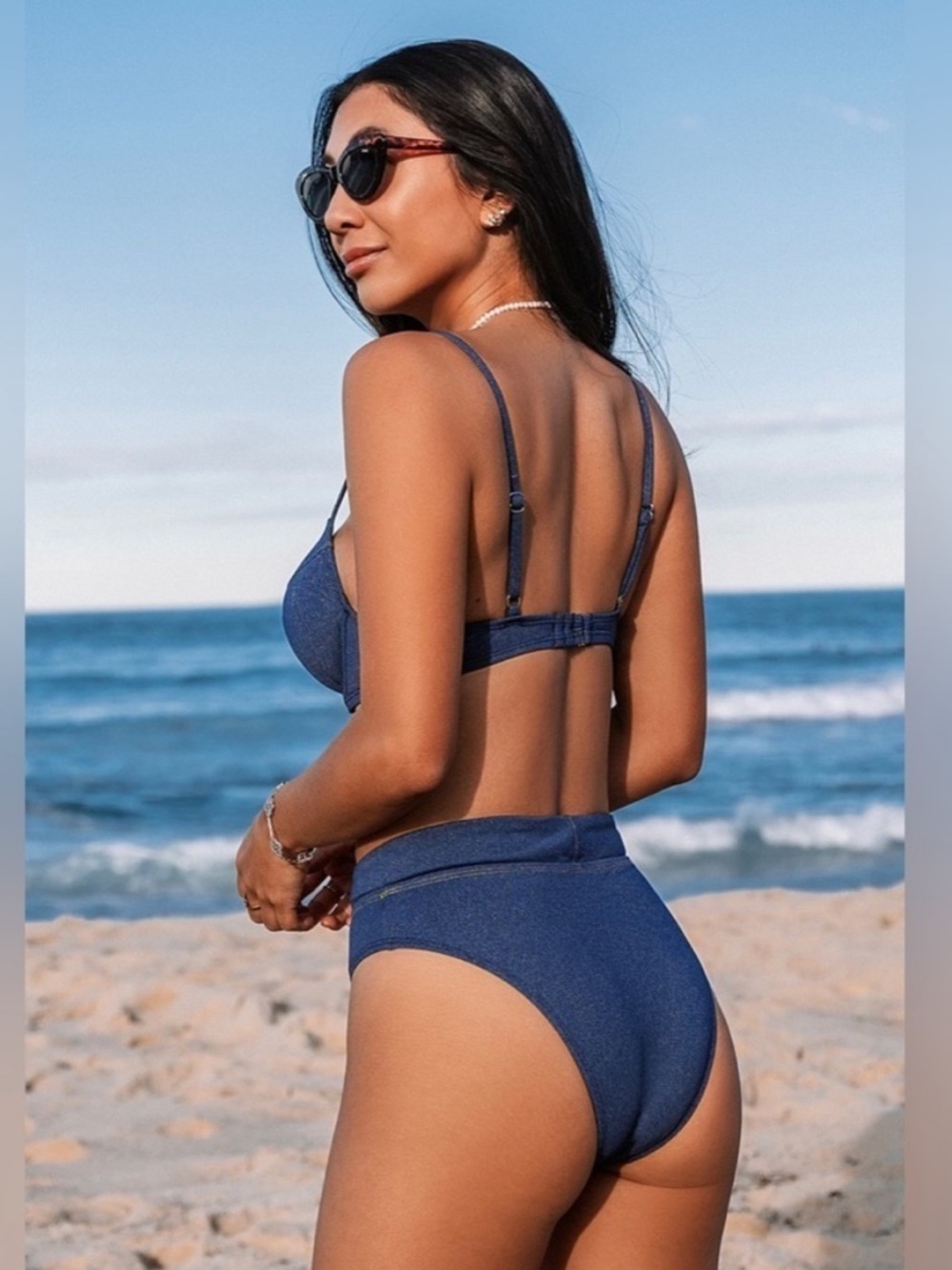 Cupshe Denim Swimsuit- L - Picture 3 of 4